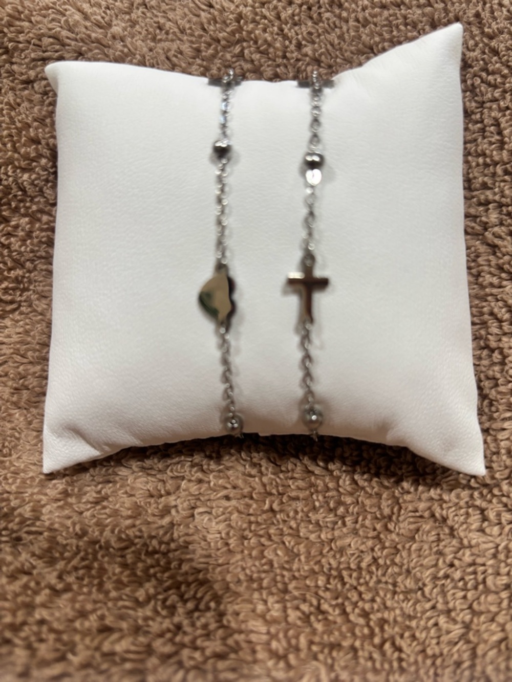 Stainless steel Floral & Clover Station bracelets